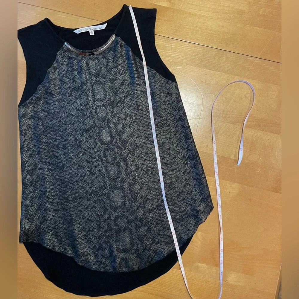 RACHEL Rachel Roy Gold Necklace Snakeskin Tank Top Size XS - Picture 10 of 11